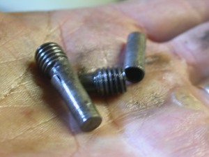 Plunger seized onto bore plug - separate plug and plunger shown alongside (feature only on bespoke Zimmerman sprag)